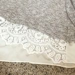 mm mm mm lace split back scoop neck pullover long sleeve knit sweater Size L Photo 3