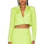 Camila Coelho Hannah Cropped Blazer in Apple Green Photo 0