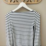 Free People  Striped Bell Sleeve Top Black/White Sz XS Photo 5