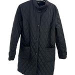 Jones New York quilted coat black L puffer mid thigh winter fall outdoor travel Photo 0