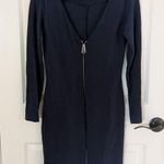 Amanda Uprichard Navy Bodycon Long Sleeve Zipper Dress Photo 0