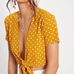 Pretty Little Thing Mustard Polka Dot Top Photo 0