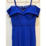 Bariano Australia Off Shoulder Sweetheart Neck Dress Gown With Train Blue Size 4 Photo 1
