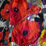 Soft Surroundings Black Floral Cotton Button Down Shirt Dress SZ PL #2424 Photo 11