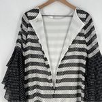 C Est. 1946 Chiffon Striped Polka Dot Dress Ruffled Flare Sleeves NWT Size XS Black Photo 11