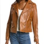 Sam Edelman NWT • Moto Jacket in Vegan Leather, Light Brown, Size Medium Photo 0