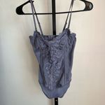 Free People  Good Luck Charm Lace Bodysuit Blue New Tags Photo 1