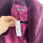 White House | Black Market NEW WHBM Long Faux Fur Vest in Cabernet Red Photo 7