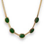 Elegant Luxury Faux Emerald Necklace for Women Gold Photo 0