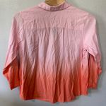 NEW J Jill Linen Blend Button Up Tunic Ombre Long Sleeve Top Pink Coral Size 2X Photo 3