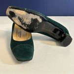 St. John  Vintage Green and Gold Low Suede Heels Size 6 Photo 7