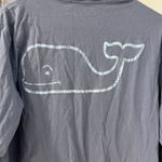 Vineyard Vines  Women's Small Long Sleeve Cotton Steel Blue Whale Pocket Photo 4