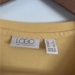 LOGO By Lori Goldstein  Soft Butter Yellow Asymmetrical Short Sleeve Tee Shirt Photo 4