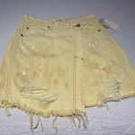 Free People Parker Wrap Butter Cream Distressed Denim Mini Skirt Size 27 New NWT Photo 0