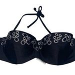 Yamamay Black Embellished Embroidered Bikini Swim Top Women's Size 36B Photo 0