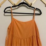 Charlie Holiday  Orange Tiered Linen Maxi Dress size Small Photo 2