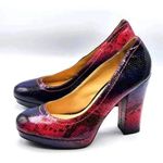 Kenneth Cole Reaction Purple Pink High Heel Pumps Chunky Platform Women Size 7.5 Photo 0