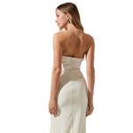 ASTR NEW  Melani Rhinestone Ivory Cream Strapless‎ Slit Midi Dress med Photo 1