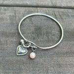 Alex Lemonade Stand Friend of Alex Heart Charm Honora Pearl Bracelet Silver Photo 1