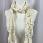 Chenille Knit Boho Crochet Long Scarf Fall Winter Cottagecore Photo 1