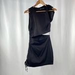 ZARA Cut Out Ruched Side Mini Dress in Black Size Small Photo 5