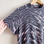 Torrid Dark Grey & Pink Zebra Hacci Mock Neck Trapeze Dress, Size 1X Photo 6