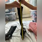 Stuart Weitzman Croc Embossed 50/50 Black Patent Leather Heel Boot Size 7.5 Photo 8