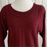 EXPRESS Vintage  Sweater Tricot Burnt Red Cotton Knit Textured Scoop Neck XS NEW Photo 2