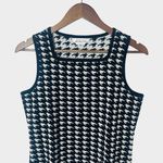 Misook  Black White Houndstooth Sleeveless Knit Tank Top Small Photo 3