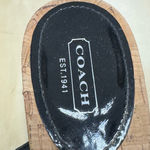 Coach Brook Black Patent Leather Signature C Cork Wedge Sandals Women 9.5B Photo 1