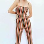 ZARA Colorful Striped Terry Cloth Cut Out Jumpsuit Size Large Photo 0