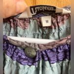 TUCKER Silk Blue Purple Abstract Stripes 3/4 Sleeve Midi Dress Medium Photo 5