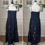 Anthropologie Figue Azalea Tie-Strap Midi Dress Dark Blue $525 S Photo 2
