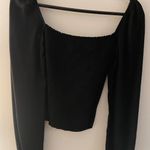 Reformation Black Long Sleeve Reign Blouse Photo 3