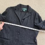Ralph Lauren Lauren  Dark Grey 100% Lamb’s Wool Blazer Size 12 Petite Coat EUC Photo 4