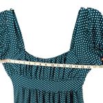 Heart soul Y2K Babydoll Dress Large Teal Blue White Polka Dot Milkmaid Retro USA Photo 5