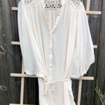 ZARA Wide Sleeve Loose Top Blouse Puff Sleeves Small Photo 2