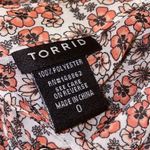 Torrid ✨  Pink Floral Print Chiffon Lace Up Top✨ Photo 6