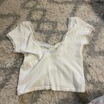 Urban Outfitters Ourfitters Out From Under Ribbed Rosette Lacy White Cropped Scoop Neck Photo 5