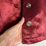 Chico's Chico’s Silky Burgundy Jacket Size 1 Button Front Bomber Y2K Christmas Holiday Photo 4