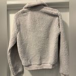 Topshop Borg Light Gray Sherpa Quarter Zip Hoodie Size 6 Photo 4