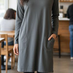 J. Jill Charcoal Long Sleeve Dress Gray Size XS Photo 0