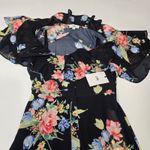 LPA Button Up Midi Dress in Midnight Roses XXS Photo 4