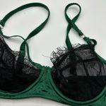 Playful Promises Emerald Green balconette Lace Satin bra size 32C Feminine Sexy Photo 2