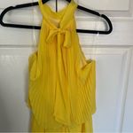 Meghan LA Yellow  Fabulous Wild Orchid Pleat Jumpsuit Size L Photo 8