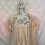 Free People  Terese‎ Top Pink Tint Flutter Short Sleeves Size M Photo 3