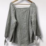 Liz Claiborne NWT XXL Striped Top Squareneck Linen Summer Beach Peasant Boho 3/4 Photo 2