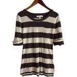 Kaisely  | Brown & Cream Striped Top Photo 0