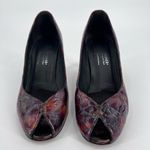 Donald J Pliner tortoise peep toe pumps size 6.5 patent patchwork Brown Photo 8