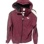 PINK - Victoria's Secret Victorias Secret PINK Size XS BLING SLOUCHY FAUX FUR FULL ZIP HOODIE SWEATSHIRT Photo 0